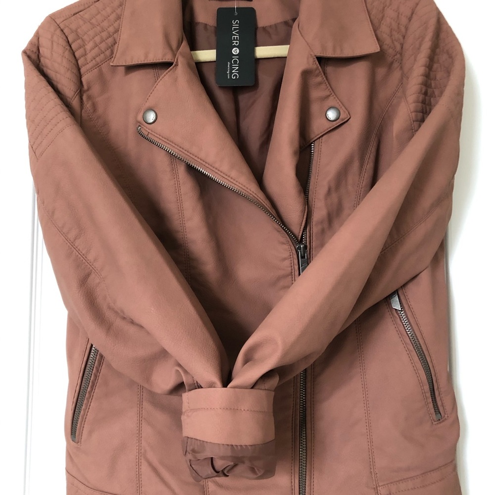 Faux leather coat